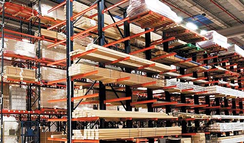 Cantilever rack in a working application