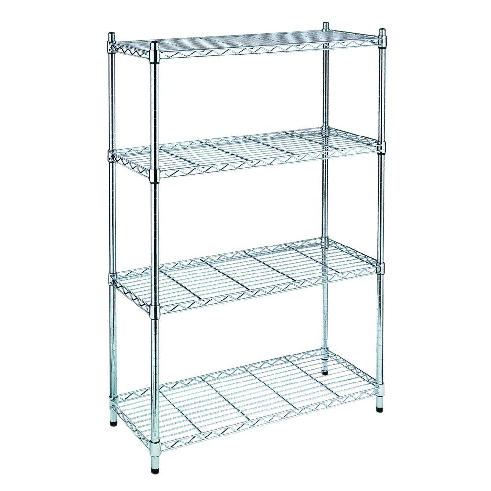 Heavy-duty industrial shelving with bins