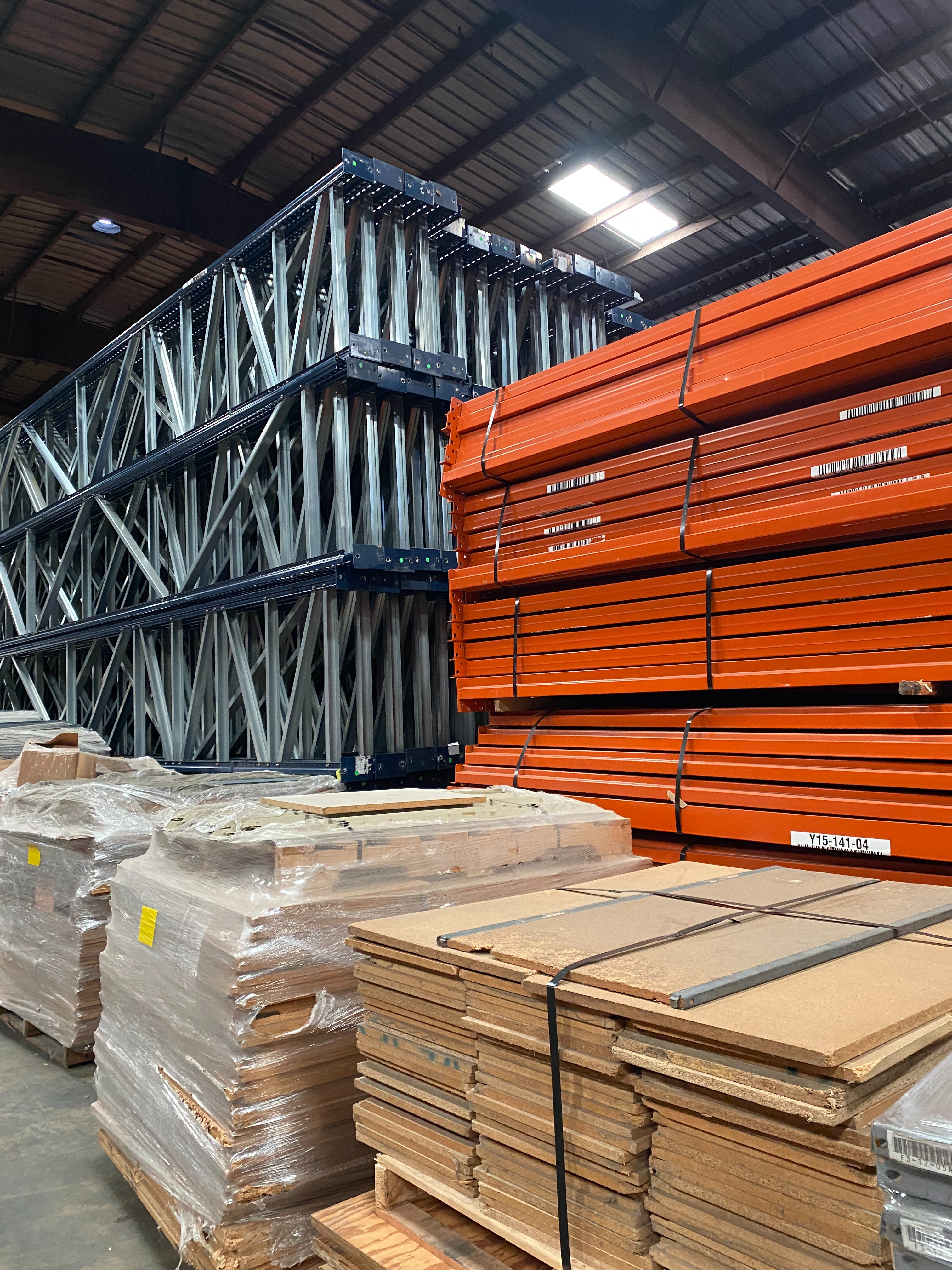 Rack components sorted by grade in the yard